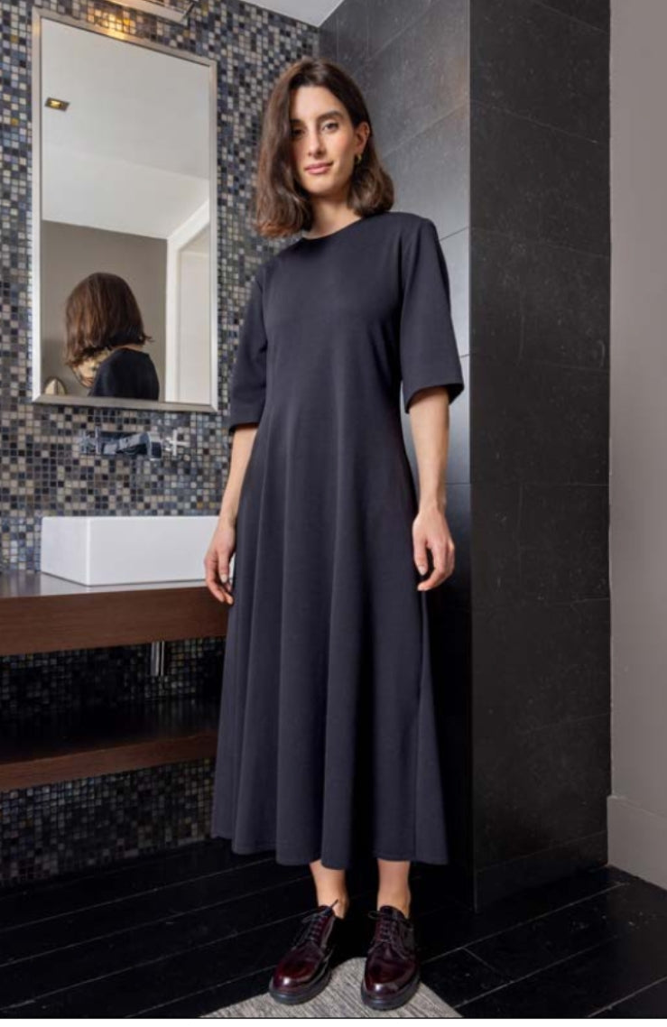 O'Mer midi black dress