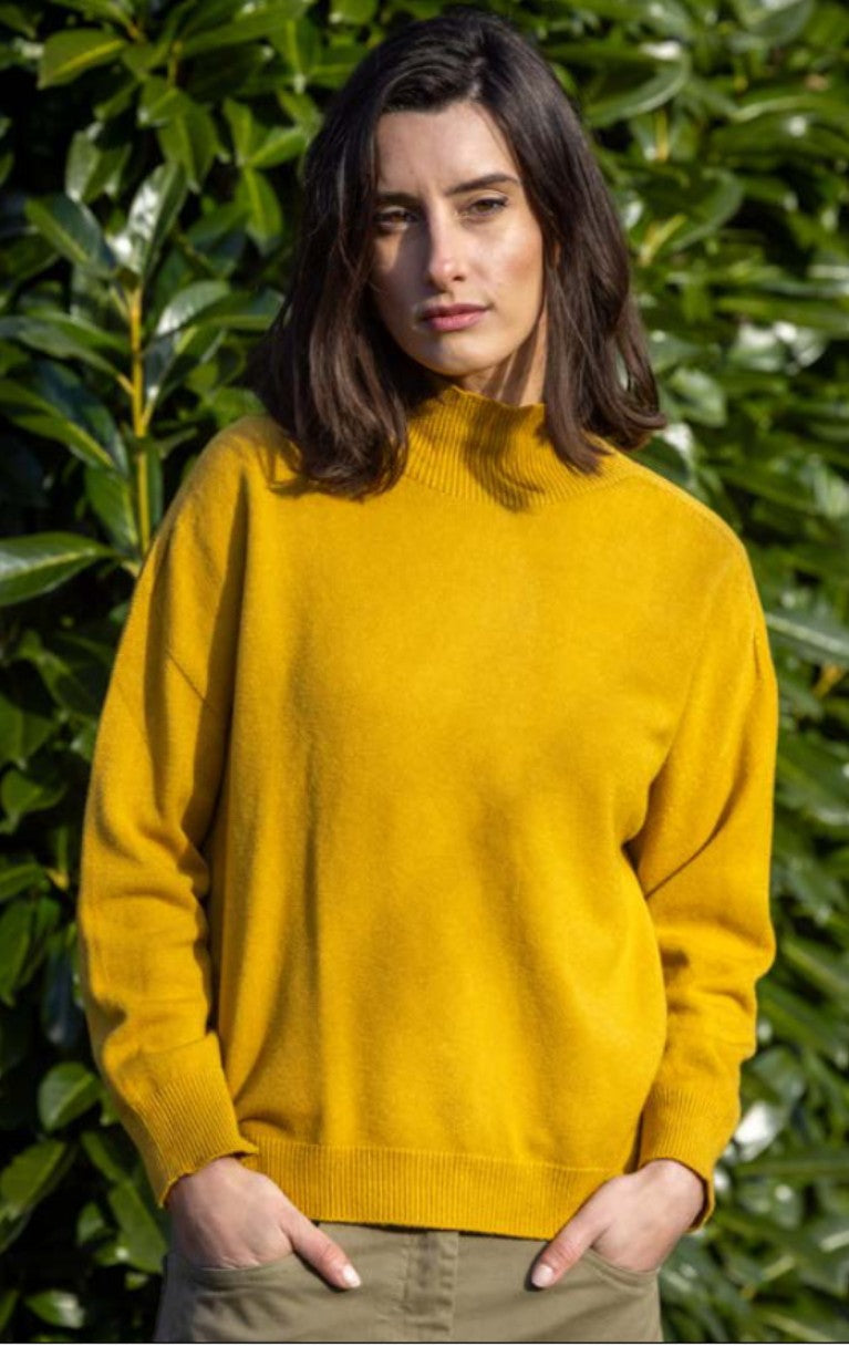 O'Mer mustard high neck knit
