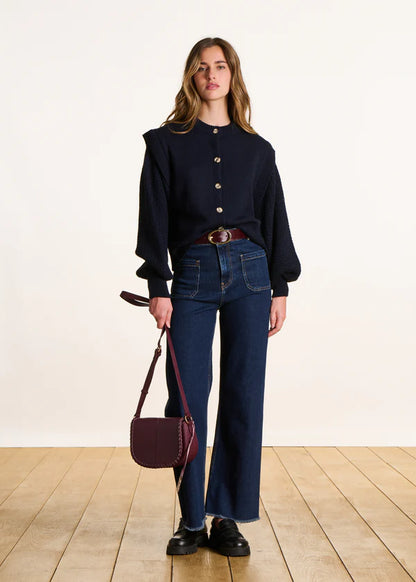 LA FEE MARABOUTEE NAVY BLUE CARDIGAN