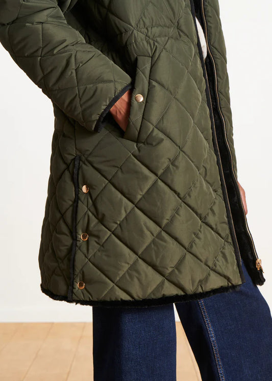 LA FEE MARABOUTEE LONG REVERSIBLE KHAKI PADDED COAT