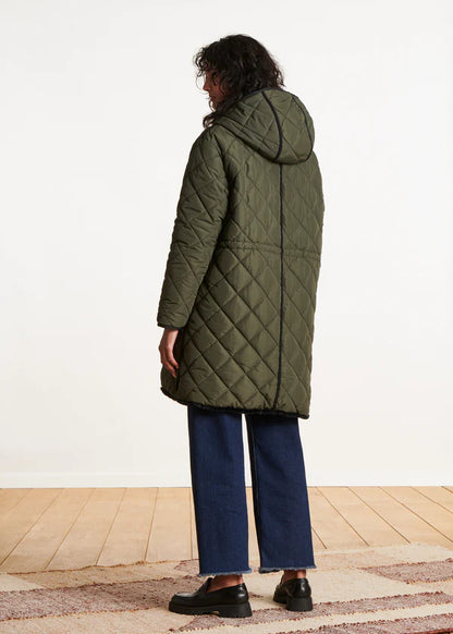 LA FEE MARABOUTEE LONG REVERSIBLE KHAKI PADDED COAT