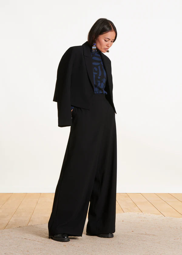 LA FEE MARABOUTEE WIDE LEG TROUSERS WITH HIGH WAIST