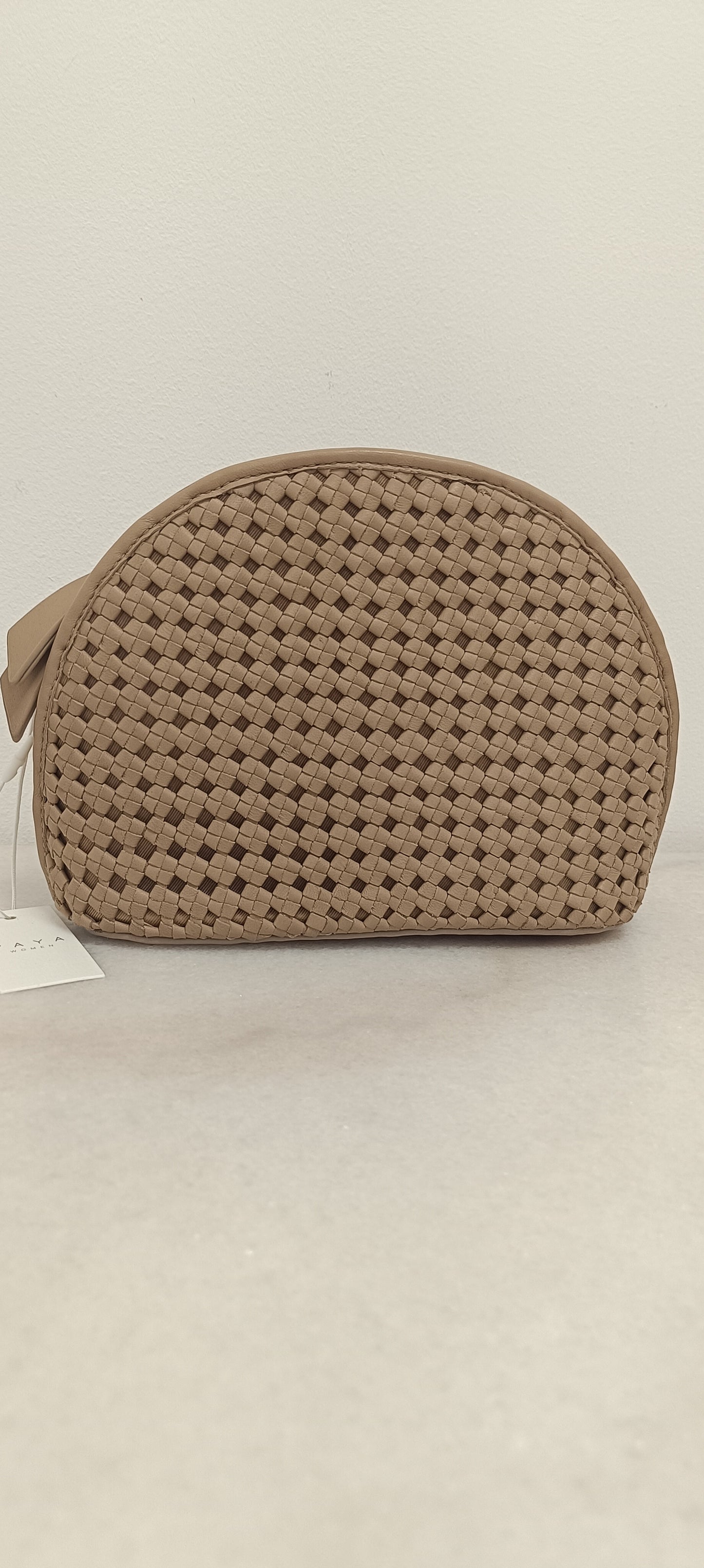 YAYA small leather handbag timberwolf brown