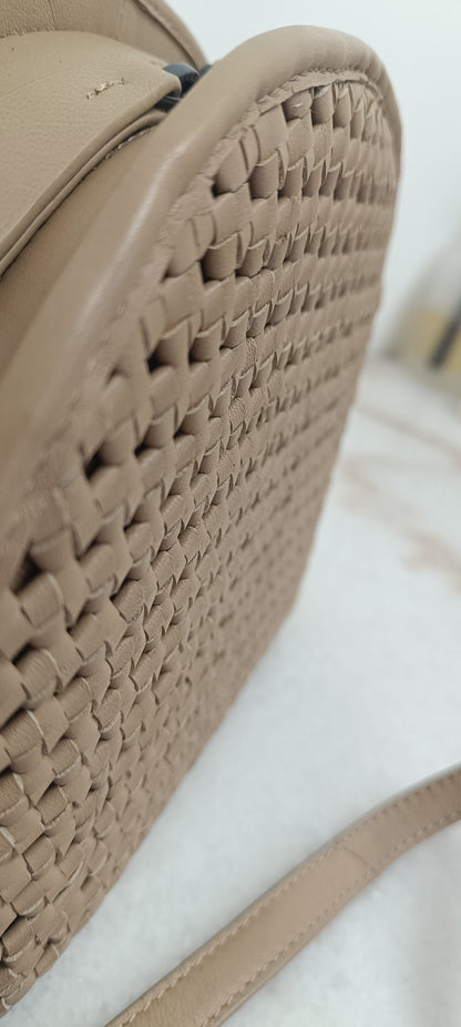 YAYA small leather handbag timberwolf brown