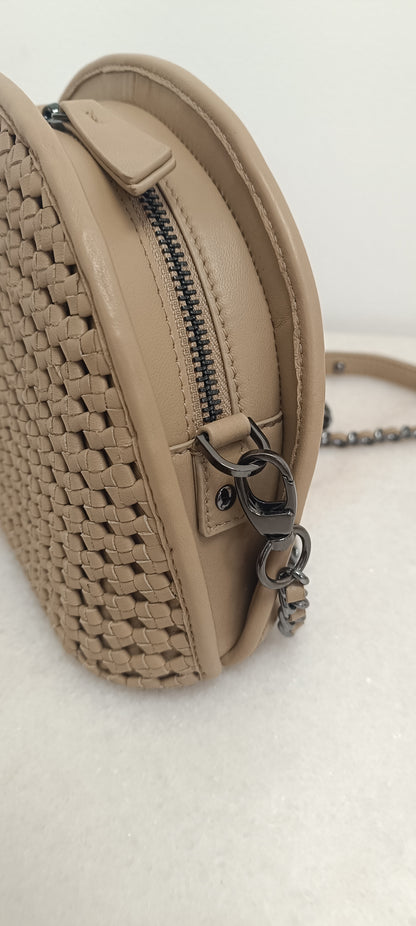 YAYA small leather handbag timberwolf brown