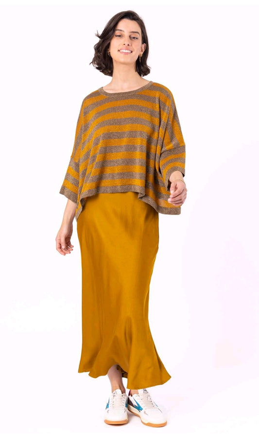 O'MER Gold satin skirt