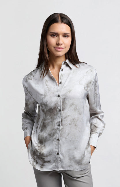 YAYA Grey blouse with abstract print