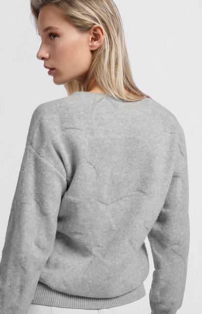 YAYA sweater with v-neck and textured pattern