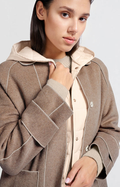 YAYA Long coat with quilted body warmer