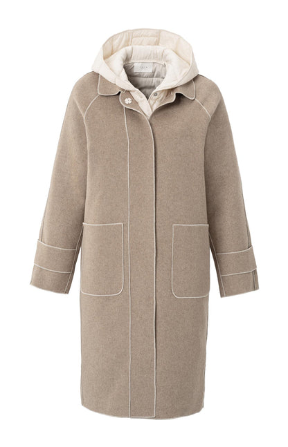 YAYA Long coat with quilted body warmer