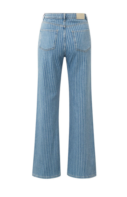 YAYA wide leg denim trousers with stripe detail (L32)