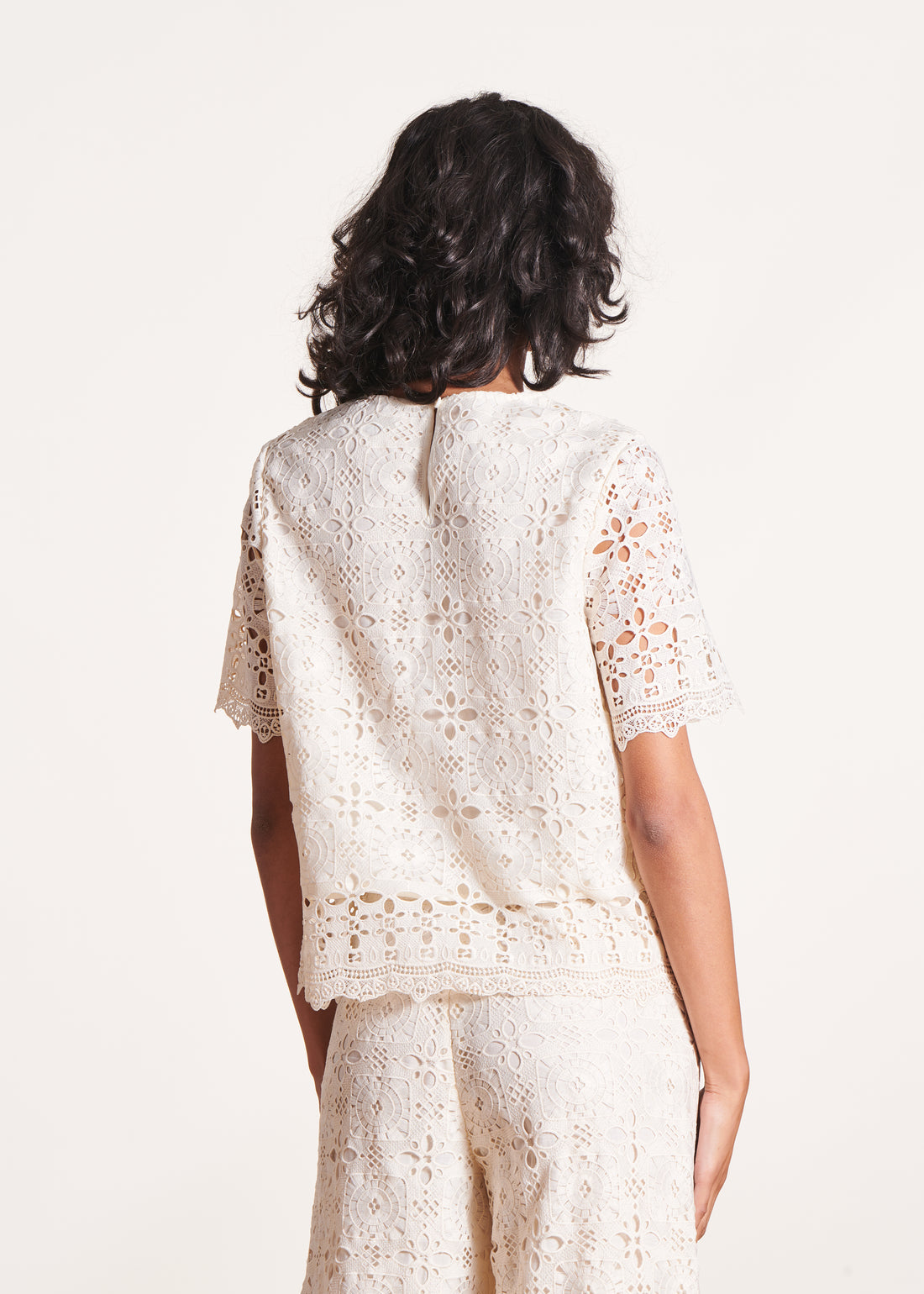 La Fée Maraboutee short sleeve lace top