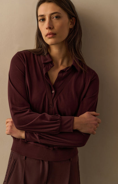 YAYA Jersey blouse with double layer effect