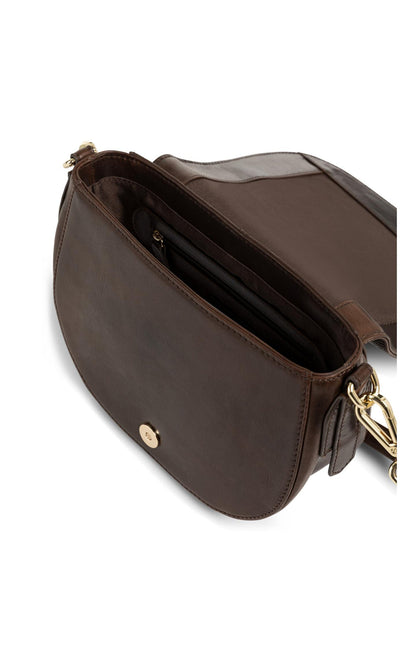 Yaya Leather saddle style handbag