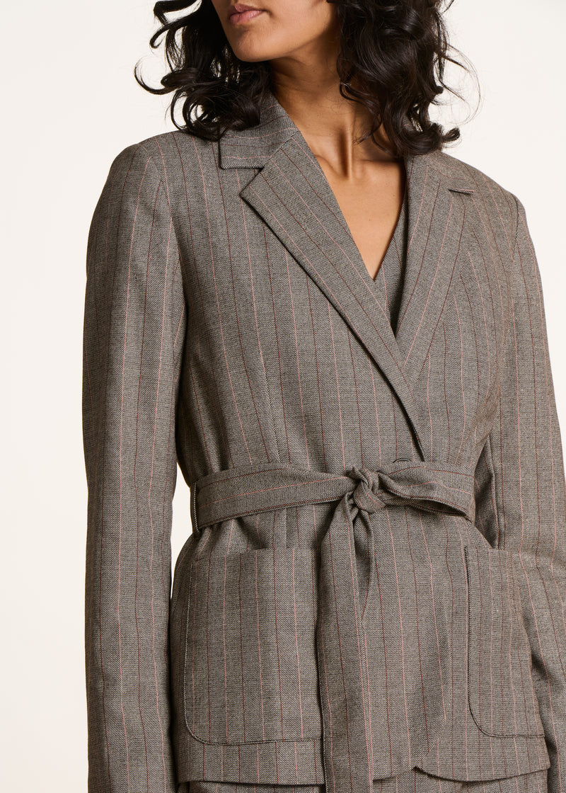 Lá Fée Maraboutée belted blazer