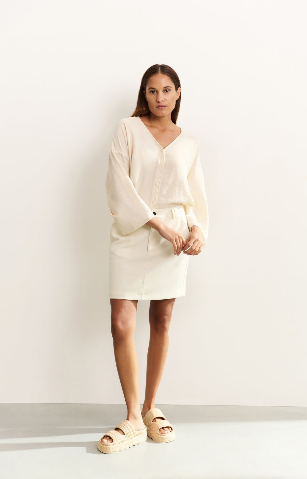 YAYA woven mini skirt with pockets