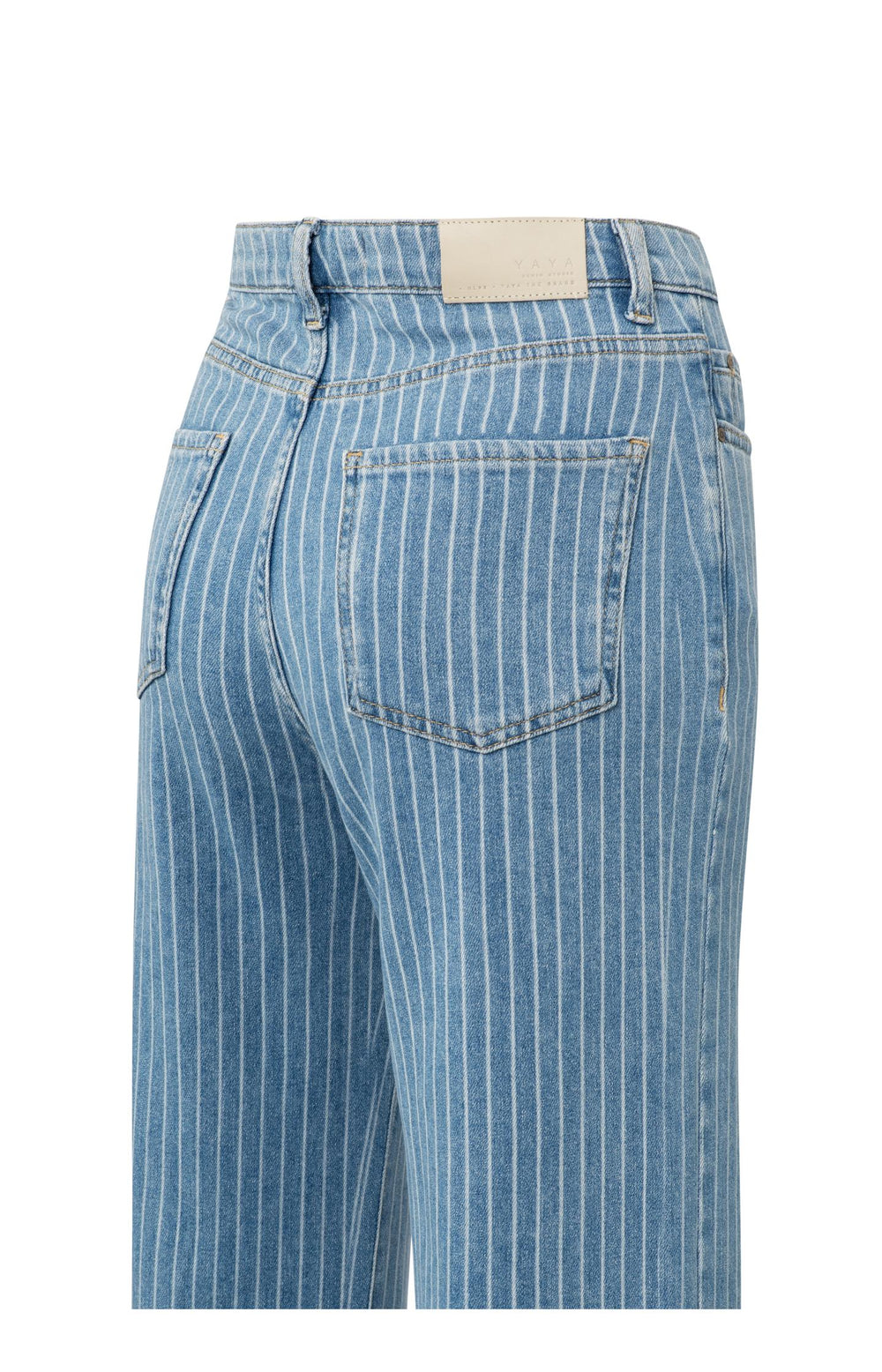 YAYA wide leg denim trousers with stripe detail (L32)