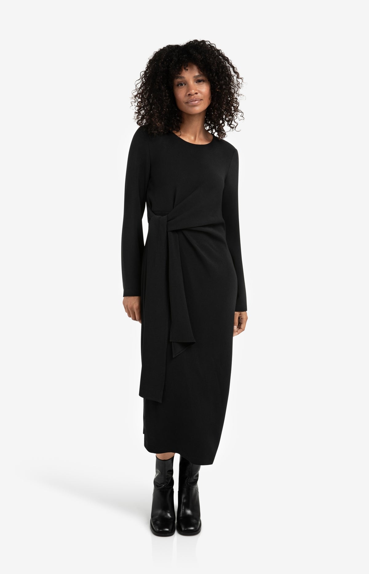 YAYA Black dress knot detail