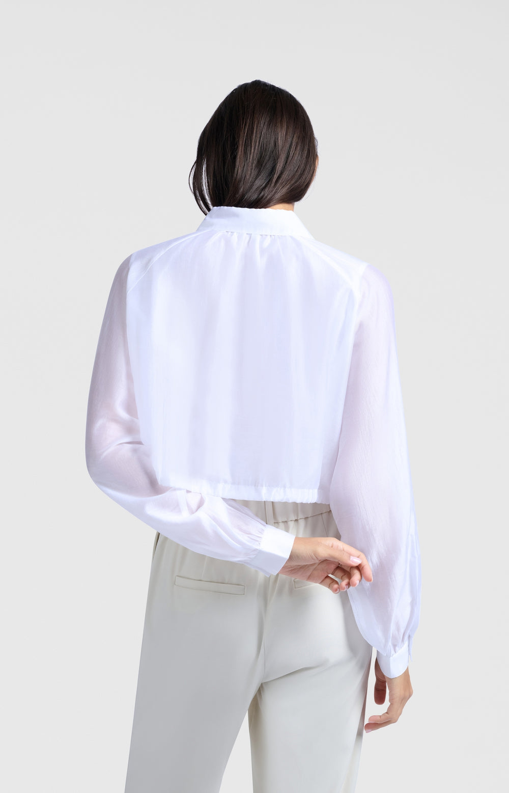 YAYA subtle shiny blouse with double layer