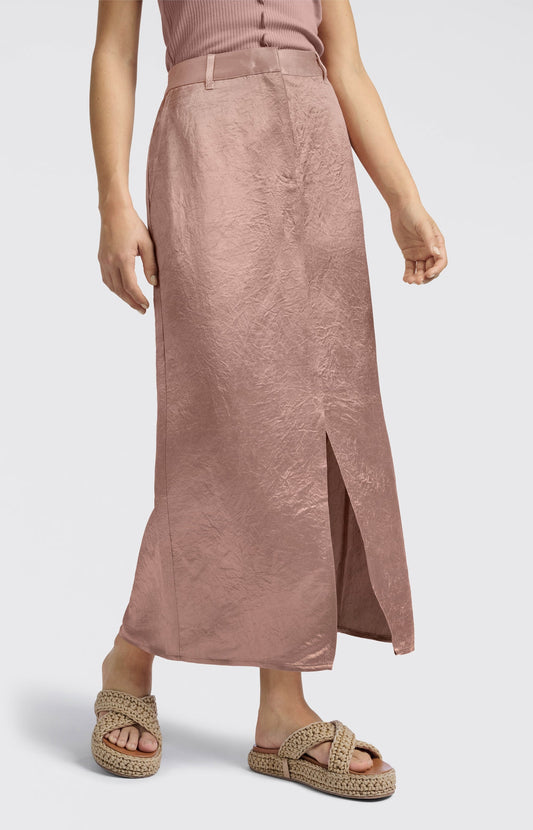 Yaya midi satin skirt with slit