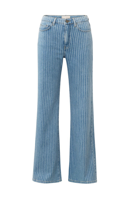 YAYA wide leg denim trousers with stripe detail (L32)