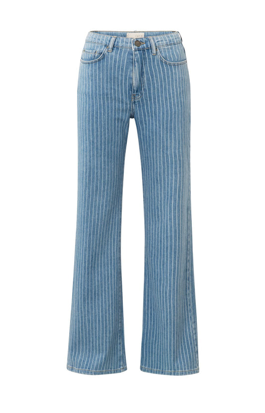 YAYA wide leg denim trousers with stripe detail (L32)