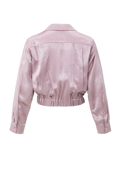YAYA cropped satin blouse