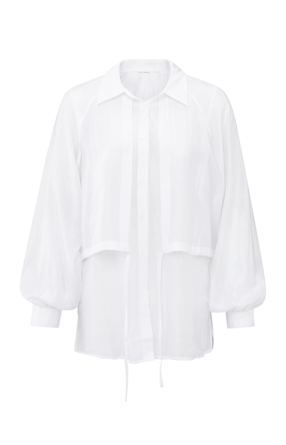 YAYA subtle shiny blouse with double layer
