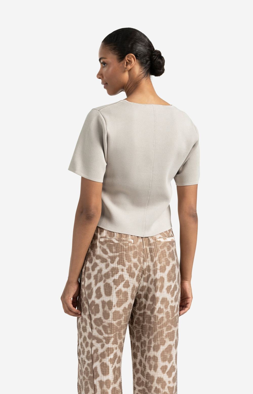 YAYA knitted top with short sleeves