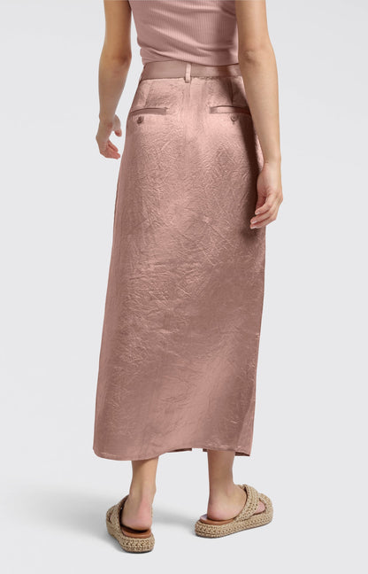 Yaya midi satin skirt with slit