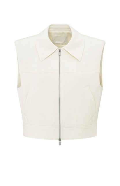 YAYA sleeveless cropped jacket