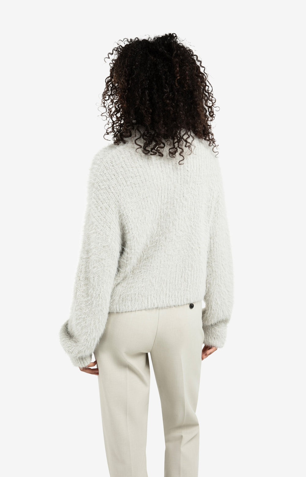YAYA fluffy cropped sweater