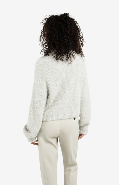 YAYA fluffy cropped sweater
