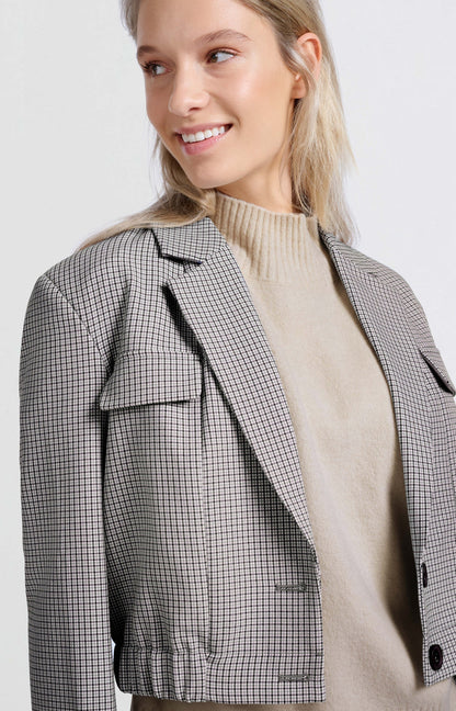 YAYA check cropped blazer