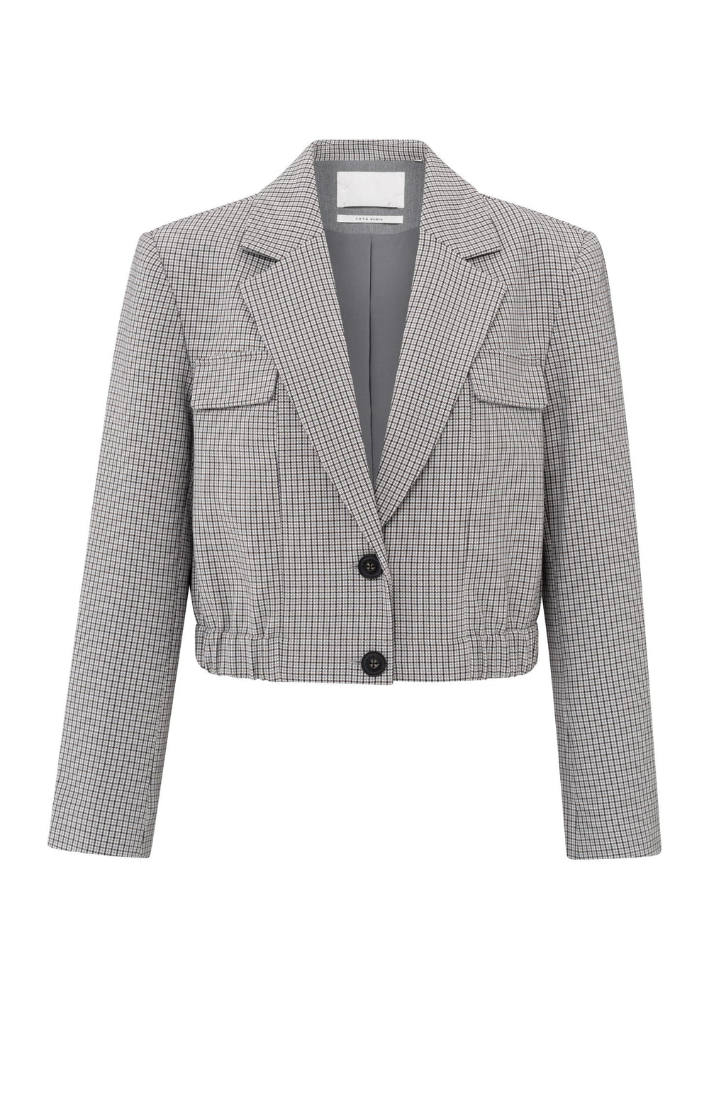 YAYA check cropped blazer