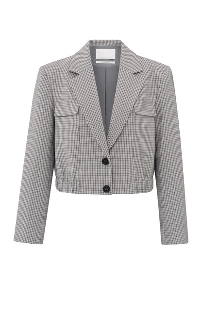 YAYA check cropped blazer