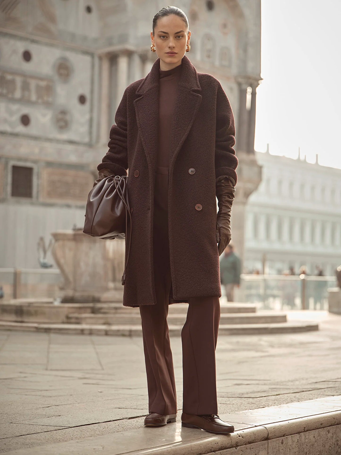 BUGATTI RUST WOOL COAT