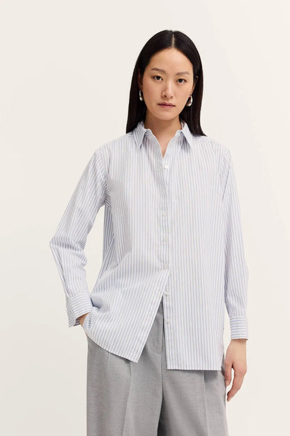 BUGATTI GREY/BLUE STRIPED SHIRT